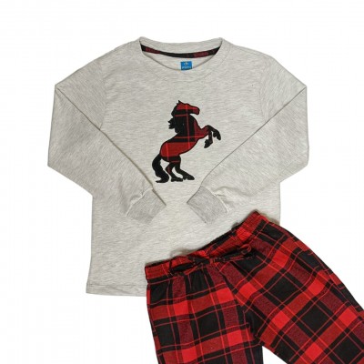 Pijama Verano Caballo lenador rojo unisex junior manga larga Pijamas familiares para mujer hombre ninas ninos termicas Bombalu Bogota Colombia